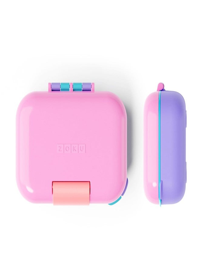 Zoku Premium Mini Bento Box, Leak Proof Lunch Tiffin Box Container for Kids, Boys, Girls - Pink | BPA Free, Lightweight, Compact Snacks Sandwich Container (Bento Jr) | For thinKitchen - Image 1
